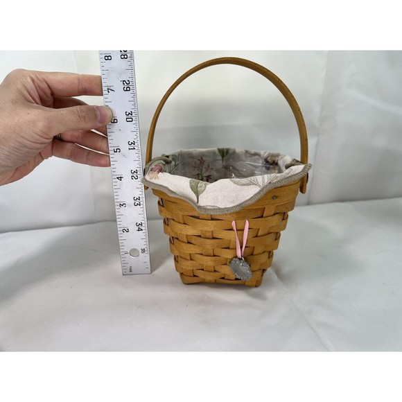 Vtg Longaberger Basket American Cancer Society Hope‎ w/ Floral Liner & Protector - Picture 10 of 10
